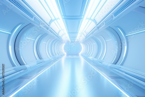 Light Corridor modern background. Abstract empty futuristic Sci-Fi