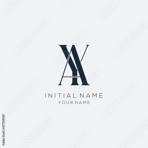 minimalist letter A Y logo design for personal brand or company