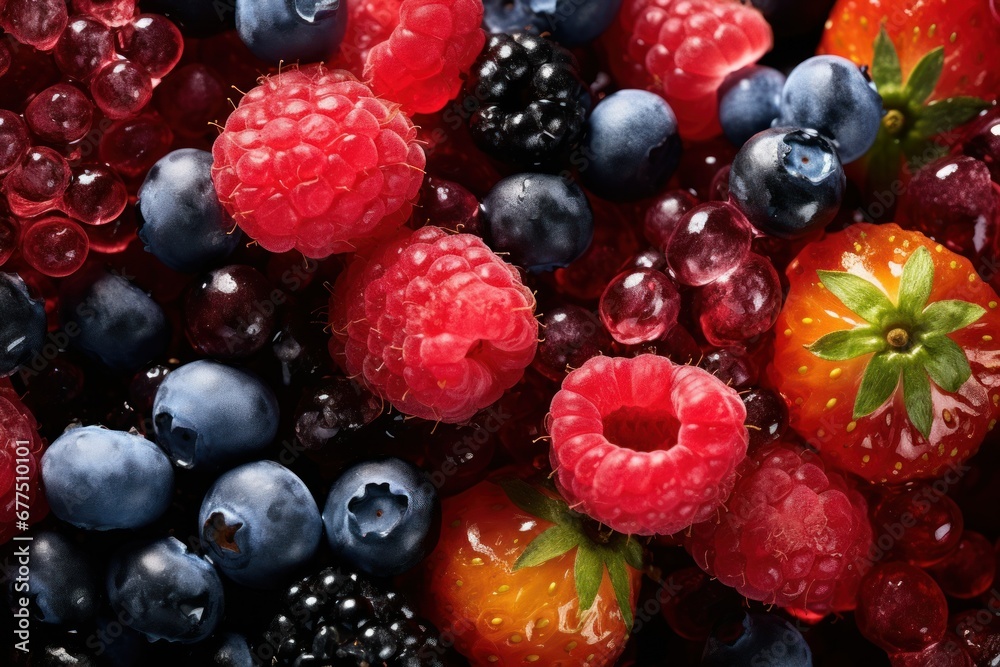 Frozen Berries and Fruits: Macro shots of frozen berries or fruit encased in ice can be visually captivating. - Generative AI Frozen Berries and Fruits: Macro shots of frozen berries or fruit encased in ice can be visually captivating. - Generative AI