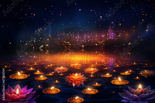 Immerse in the radiant splendor of Diwali with our Festival of Lights Euphoria backdrop—ai-generated art capturing the essence of joy, tradition, and celebration.