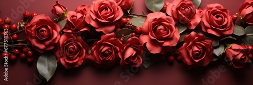 Roses Plum Red Color Horizontal Seamless   Banner Image For Website  Background Pattern Seamless  Desktop Wallpaper