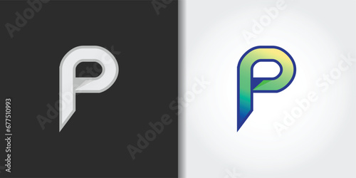 simple letter p logo set