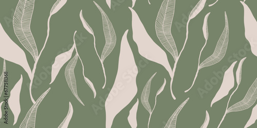 Floral print. Seamless pattern. Hand drawn style. Collage contemporary print. Fashionable template for design.
