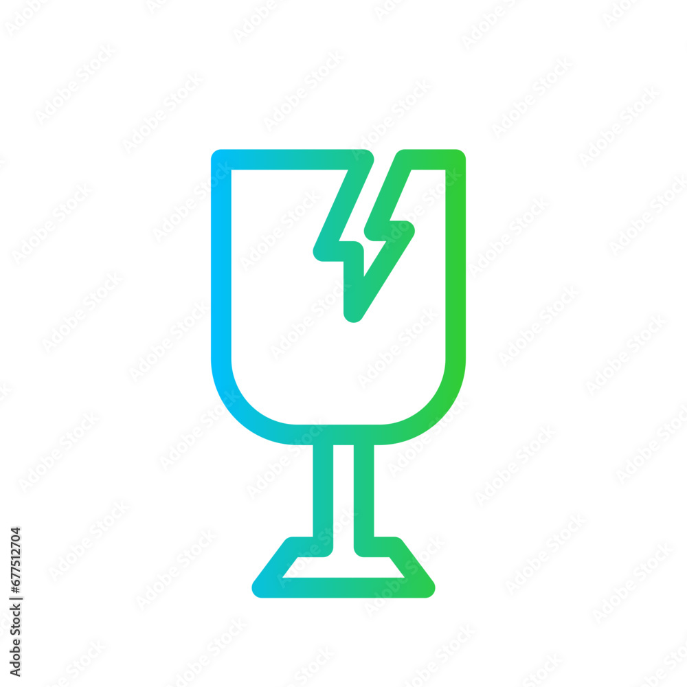 Fragile delivery services icon with blue and green gradient outline style. delivery, fragile, packaging, label, symbol, sign, box. Vector Illustration Fragile delivery services icon with blue and green gradient outline style. delivery, fragile, packaging, label, symbol, sign, box. Vector Illustration