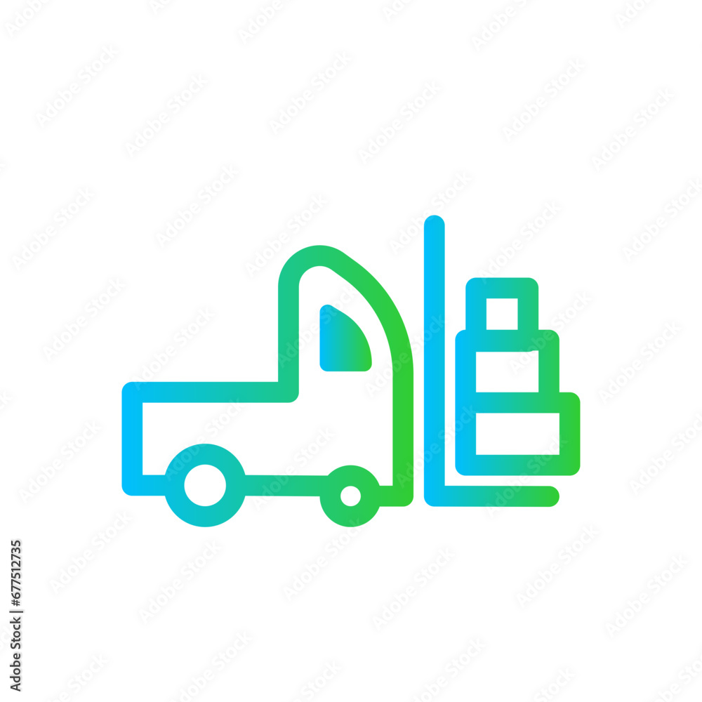 Loaded delivery services icon with blue and green gradient outline style. load, web, interface, progress, bar, computer, website. Vector Illustration Loaded delivery services icon with blue and green gradient outline style. load, web, interface, progress, bar, computer, website. Vector Illustration