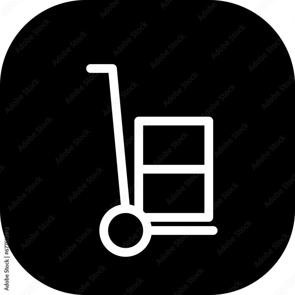 Trolley delivery services icon with black filled line outline style. trolley, store, sale, retail, buy, purchase, market. Vector Illustration Trolley delivery services icon with black filled line outline style. trolley, store, sale, retail, buy, purchase, market. Vector Illustration