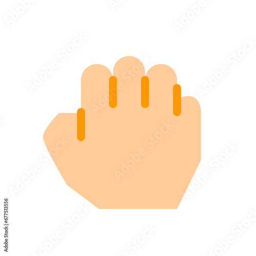 手、グー、拳、握るを表すカラースタイルのアイコン