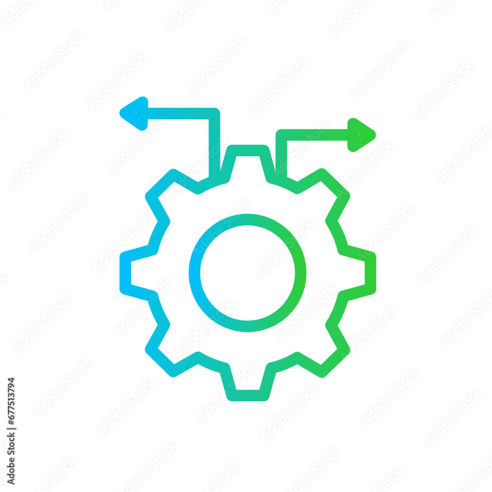 Management delivery services icon with blue and gradient outline style. business, management, teamwork, manager, team, office, strategy. Vector illustration Management delivery services icon with blue and gradient outline style. business, management, teamwork, manager, team, office, strategy. Vector illustration