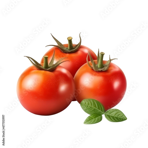 Tomato on islolated white, Generative AI