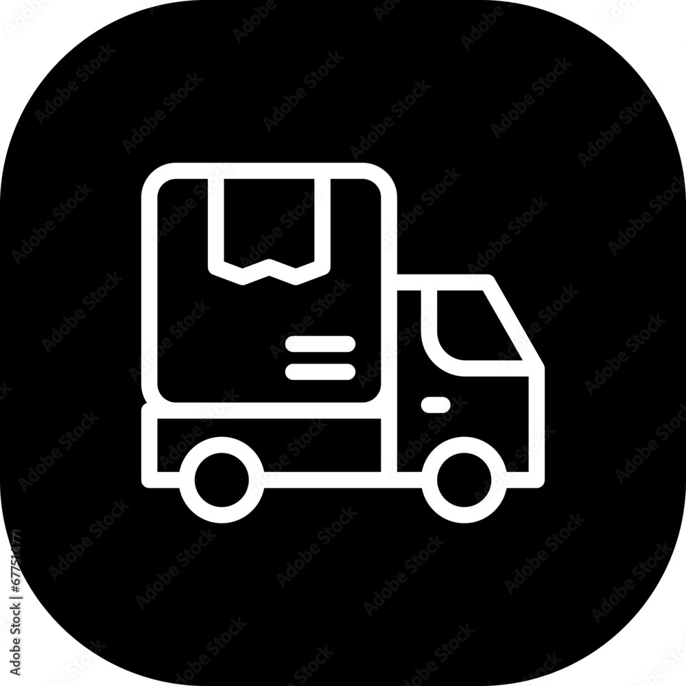 Truck delivery delivery services icon with black filled line outline style. delivery, shipping, truck, courier, service, transport, van. Vector Illustration