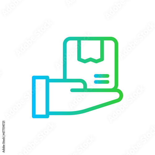 Delivery delivery services icon with blue and green gradient outline style. service, delivery, order, courier, fast, shipping, transport. Vector Illustration