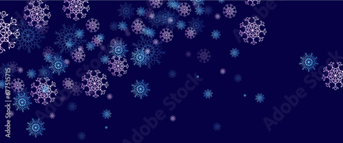 Blue and white vector winter snowflakes beautiful banner design