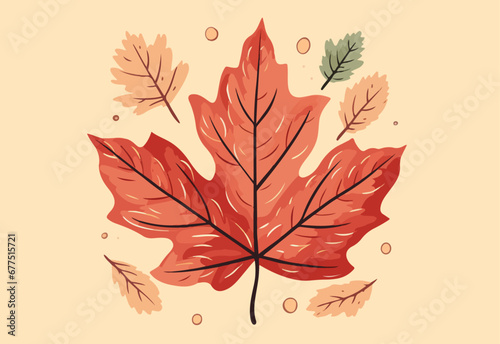 Vektorillustration von Herbstblättern (Generative AI).