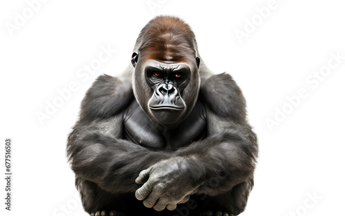 Grumpy Gorilla's Stare On Isolated Background © zainab