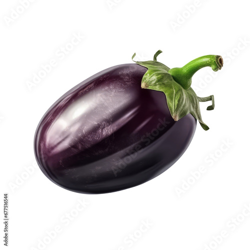 Eggplant on islolated white, Generative AI