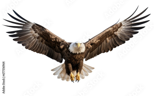 Regal Eagle in Full Flight On Isolated Background