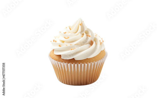 Petite Cupcake with Frosting On Isolated Background