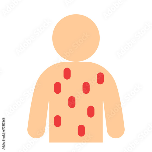 けが・病気、湿疹を表すカラースタイルのアイコン