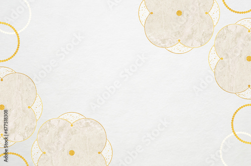 Luxury Japanese modern style background with Japanese washi paper texture. Abstract marbled floral patterned washi paper.