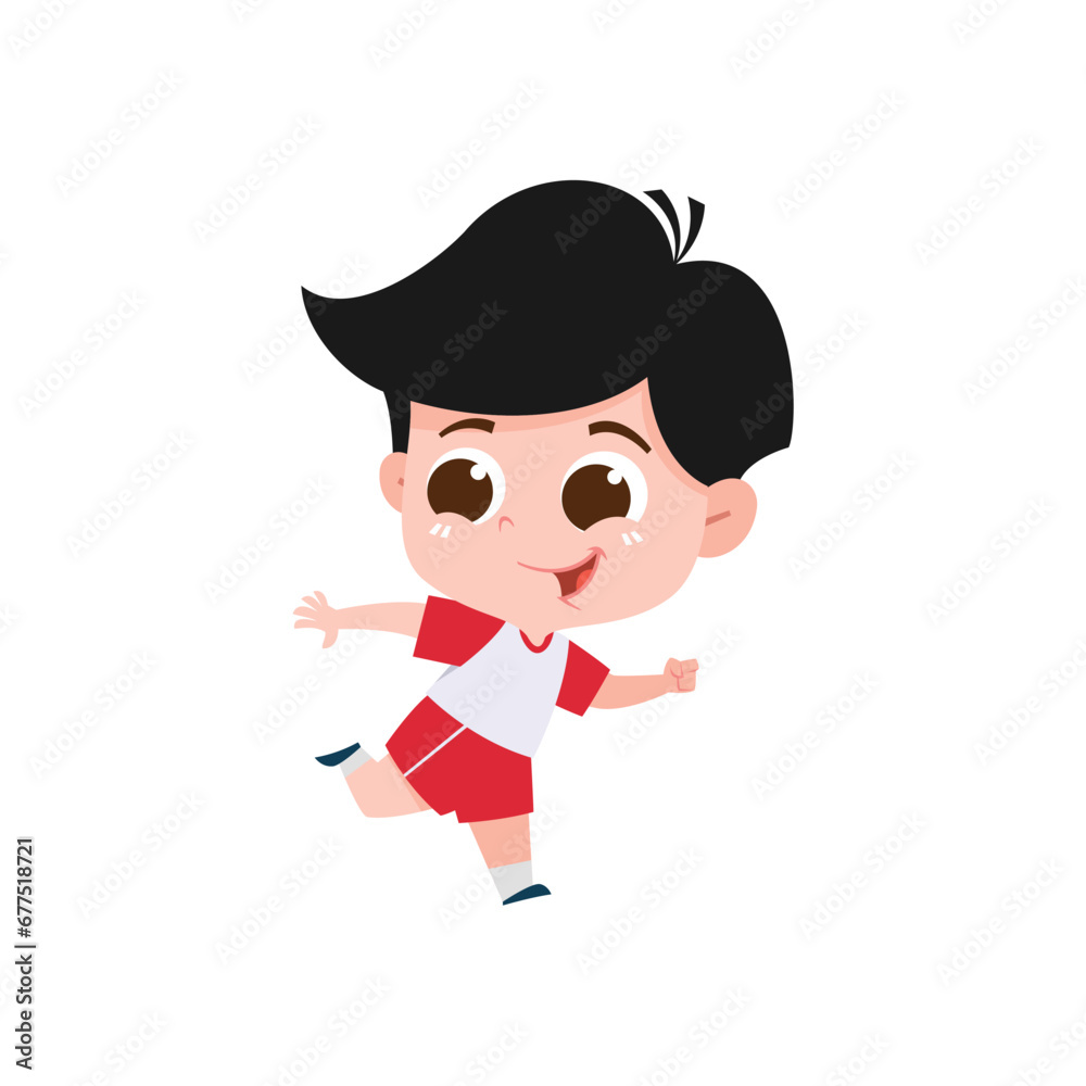 cute pose of a small child racing studio