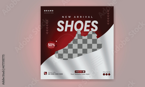 Exclusive collection arrival  shoes social media post design.