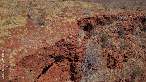 Drone Video of Rock Formation in Karijini National Park, Pilbara, Western Australia photo