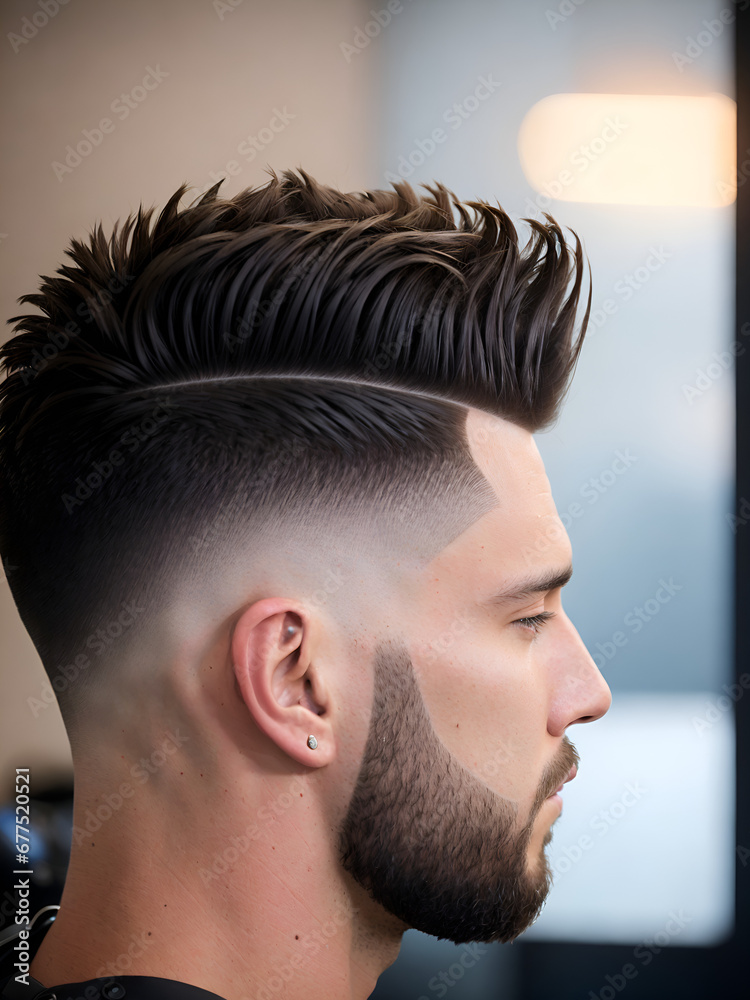 Obraz premium Man with faux hawk hairstyle - Profile view