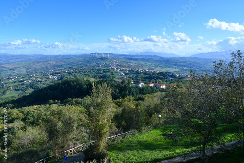 Bild auf Leinwand The landscape seen from Frigento, a small town in Campania in Italy