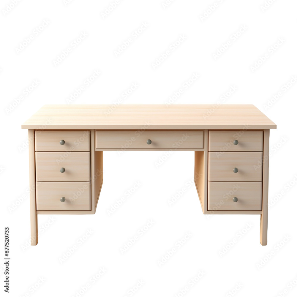 A table designed for writing or paperwork may have drawers isolated on transparent background A table designed for writing or paperwork may have drawers isolated on transparent background