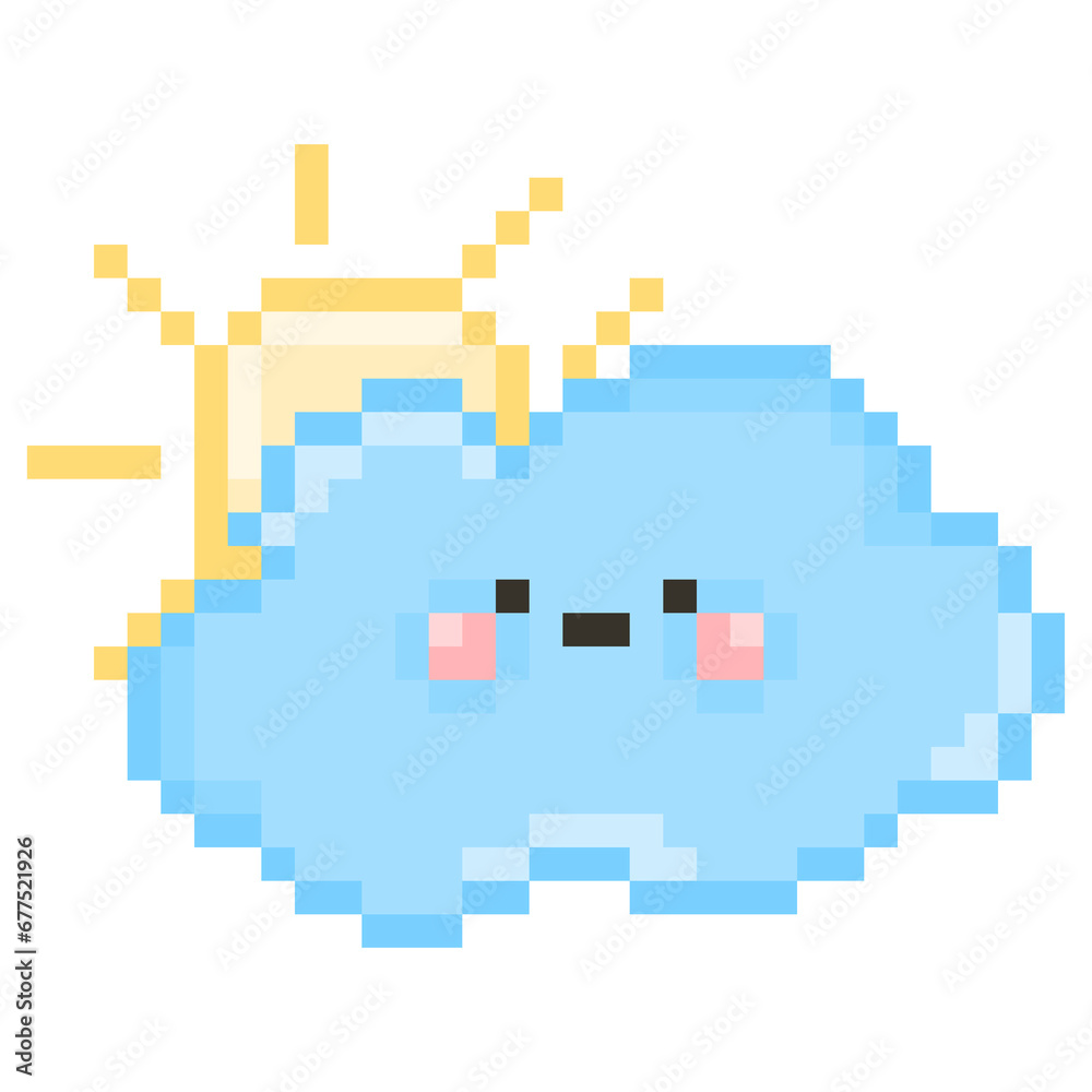 The Party cloudy weather icons in pixel art The Party cloudy weather icons in pixel art