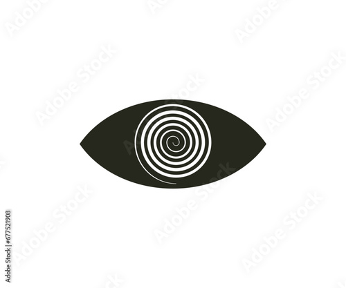 Hypnosis, eye, spiral icon. Vector illustration.