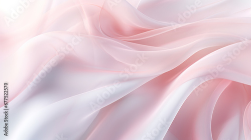 Abstract white and Pink textile transparent fabric. Soft light background for beauty products or other photo