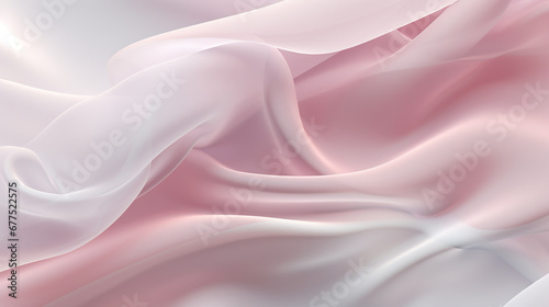 Abstract white and Pink textile transparent fabric. Soft light background for beauty products or other