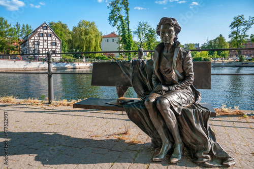 Irena Jarocka's bench in Bydgoszcz, Kuyavian-Pomeranian Voivodeship, Poland