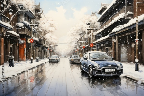 Snow-covered Cars - Generative AI © Sidewaypics