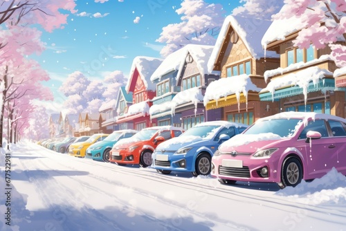 Snow-covered Cars - Generative AI