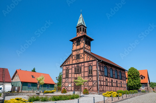 Former half-timbered evangelical church in Ujscie, Greater Poland Voivodeship, Poland photo
