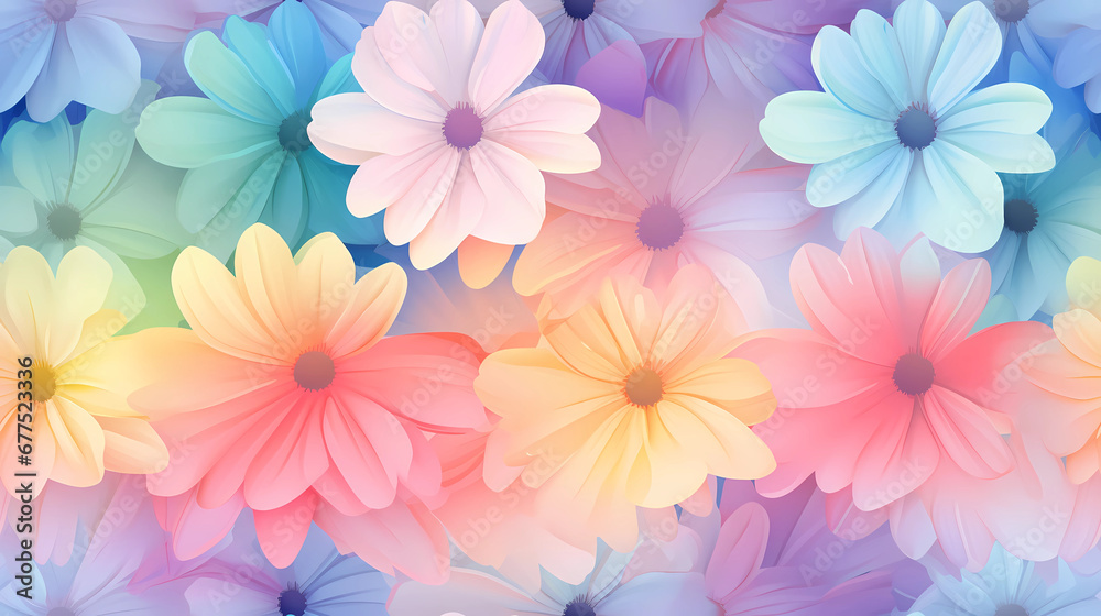 Whimsical Daisies in a Rainbow Gradient