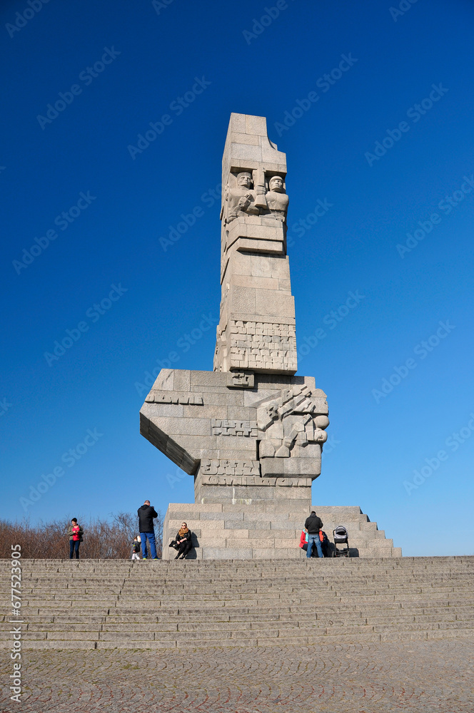 Obraz premium Monument of the Coast Defenders, Westerplatte Gdansk, Pomeranian Voivodeship, Poland.