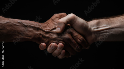 close up handshake between two people