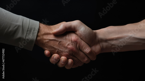 close up handshake between two people