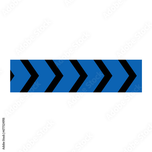 blue square banner with arrow