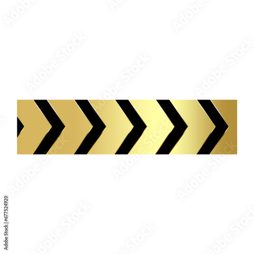 gold square banner with arrow