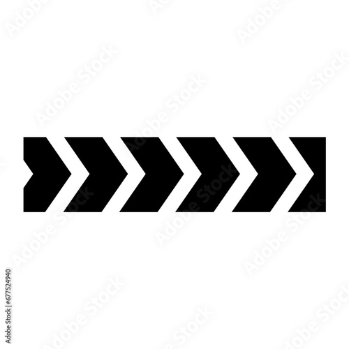 black square banner with arrow
