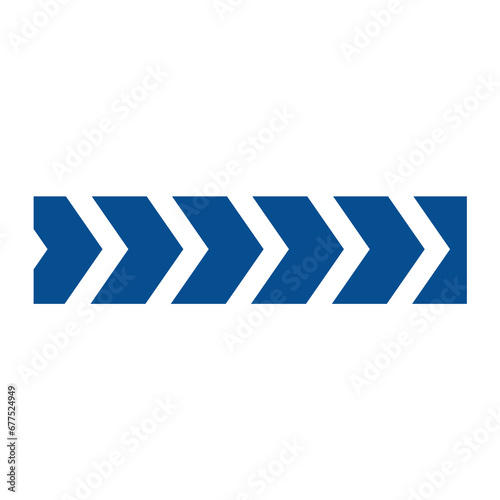 blue square banner with arrow