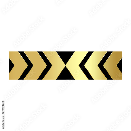 gold square banner with arrow