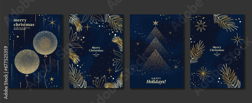 Tableau sur toile Luxury christmas invitation card art deco design vector