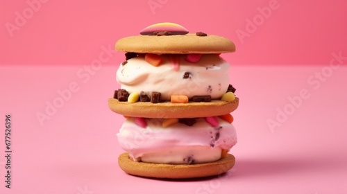 cookies on pink background
