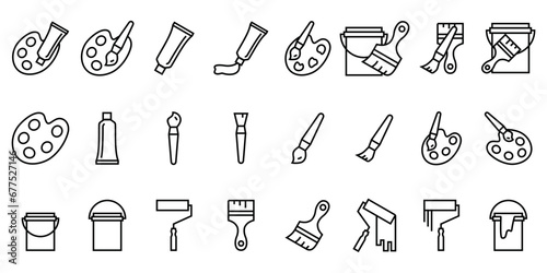 Collection of painting, painting tools, vector icon templates editable and resizable EPS 1 photo