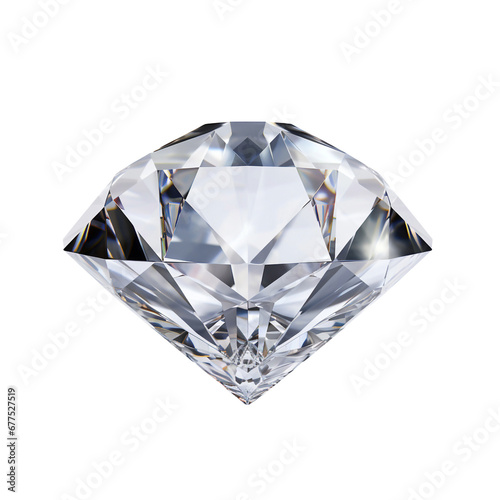 Beautiful diamond isolated on transparent background